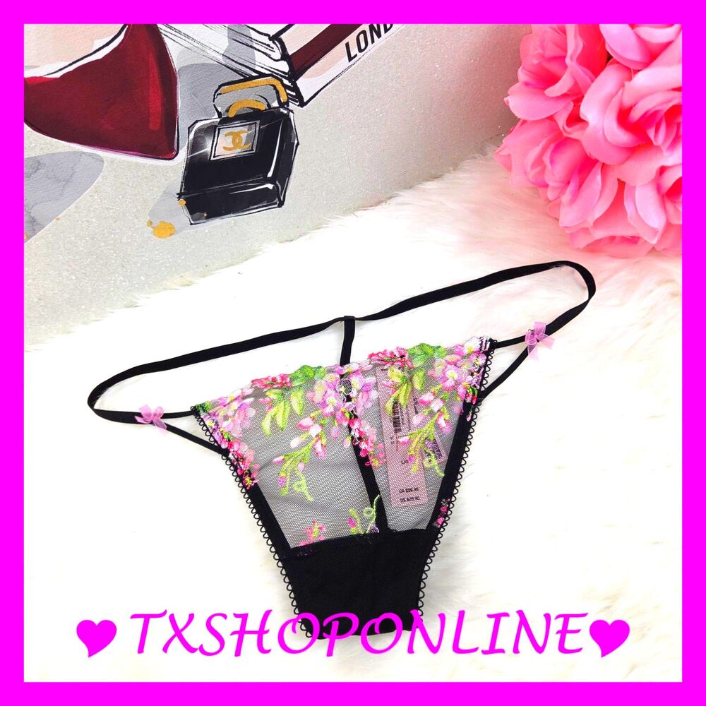 💗👙Victoria's Secret Dark Twilight Blue Ziggy Embellished G-String Thong👙💗 - Picture 5 of 8